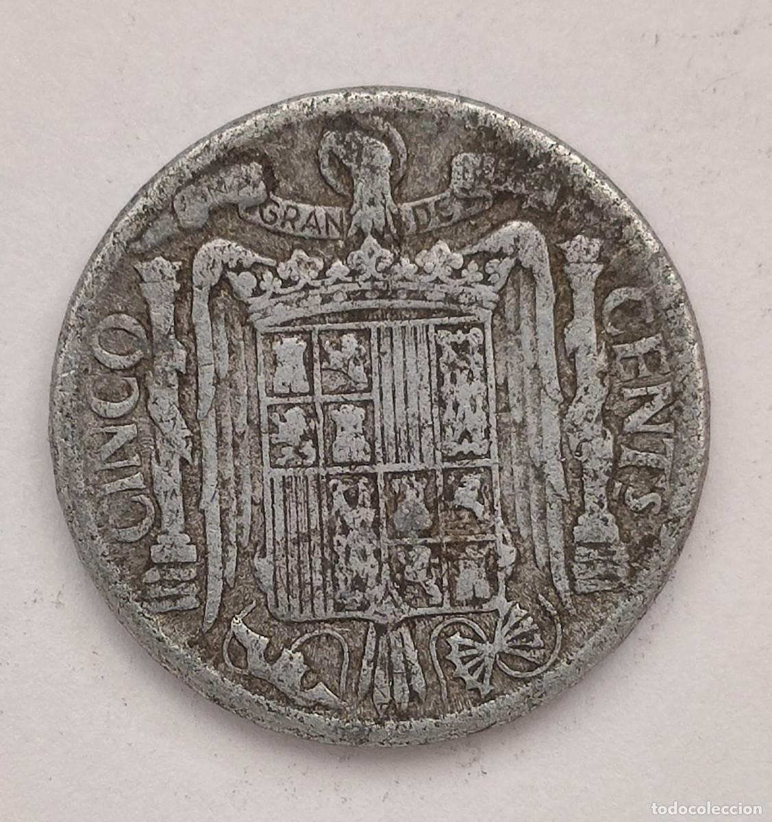 Monedas Franco: Moneda espa&ntilde;ola de 5 c&eacute;ntimos de 1940. - Foto 2