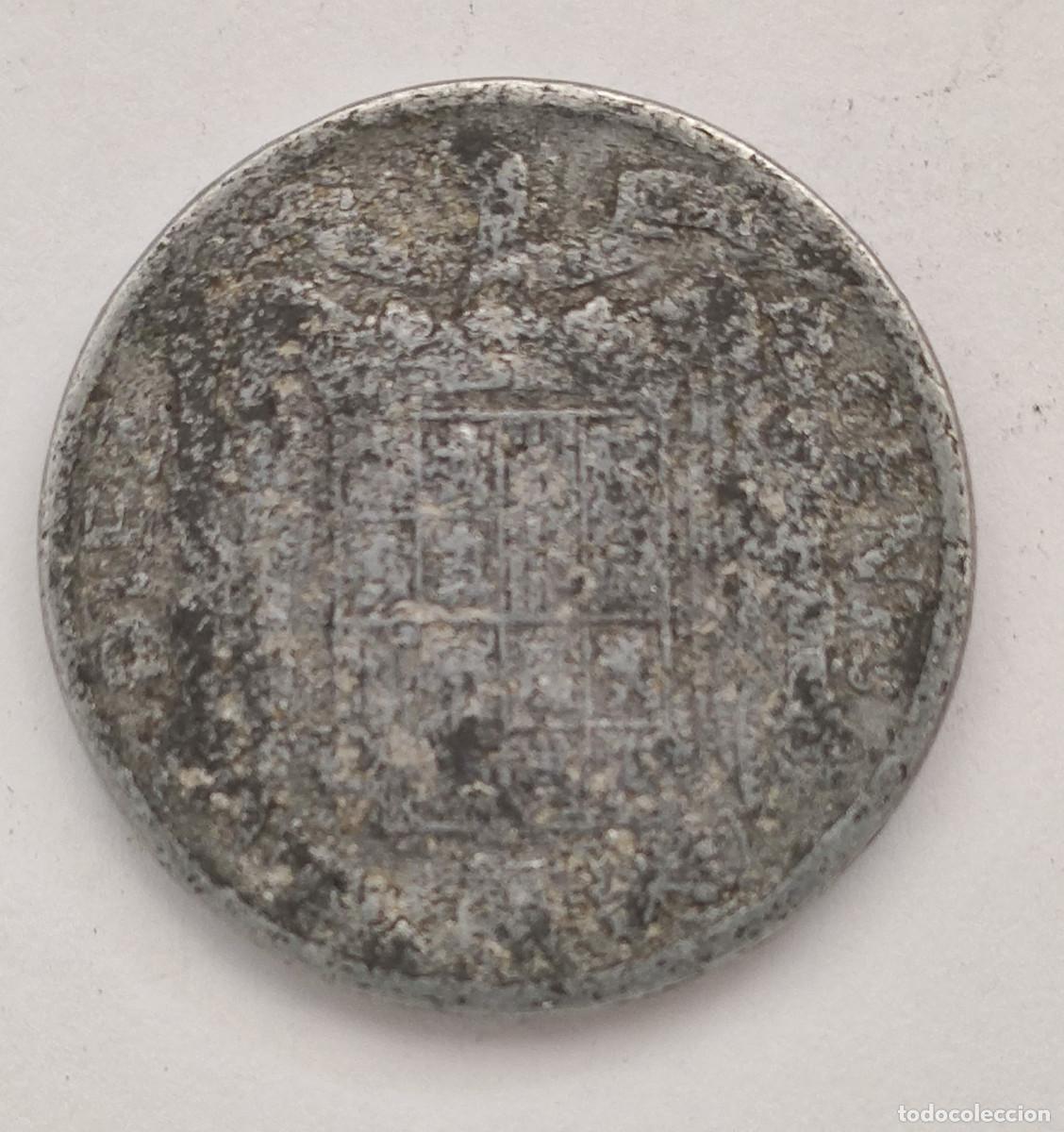 Monedas Franco: Moneda espa&ntilde;ola de 10 c&eacute;ntimos de 1945. - Foto 2