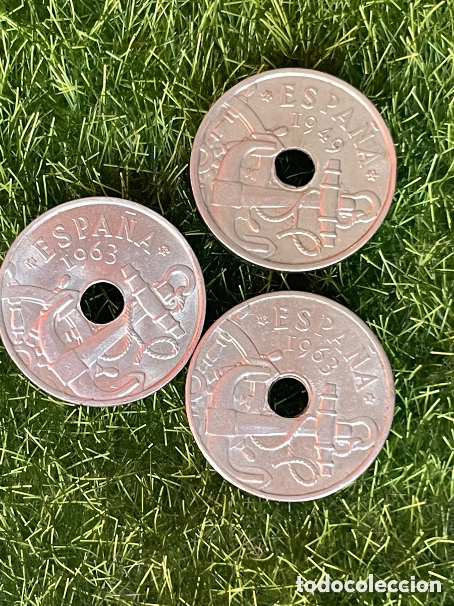 Monedas Franco: Lote de 50 centimos de 1949 y 63. SC - Foto 1