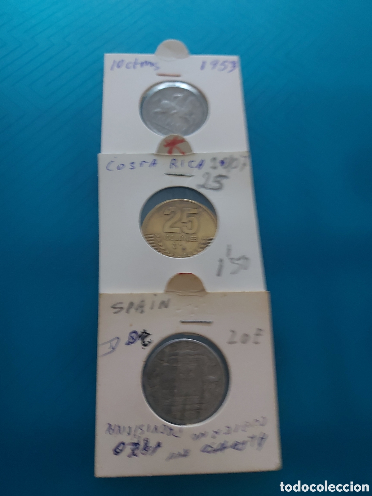 Monedas Franco: 2antiguas y1CostaRica - Foto 2