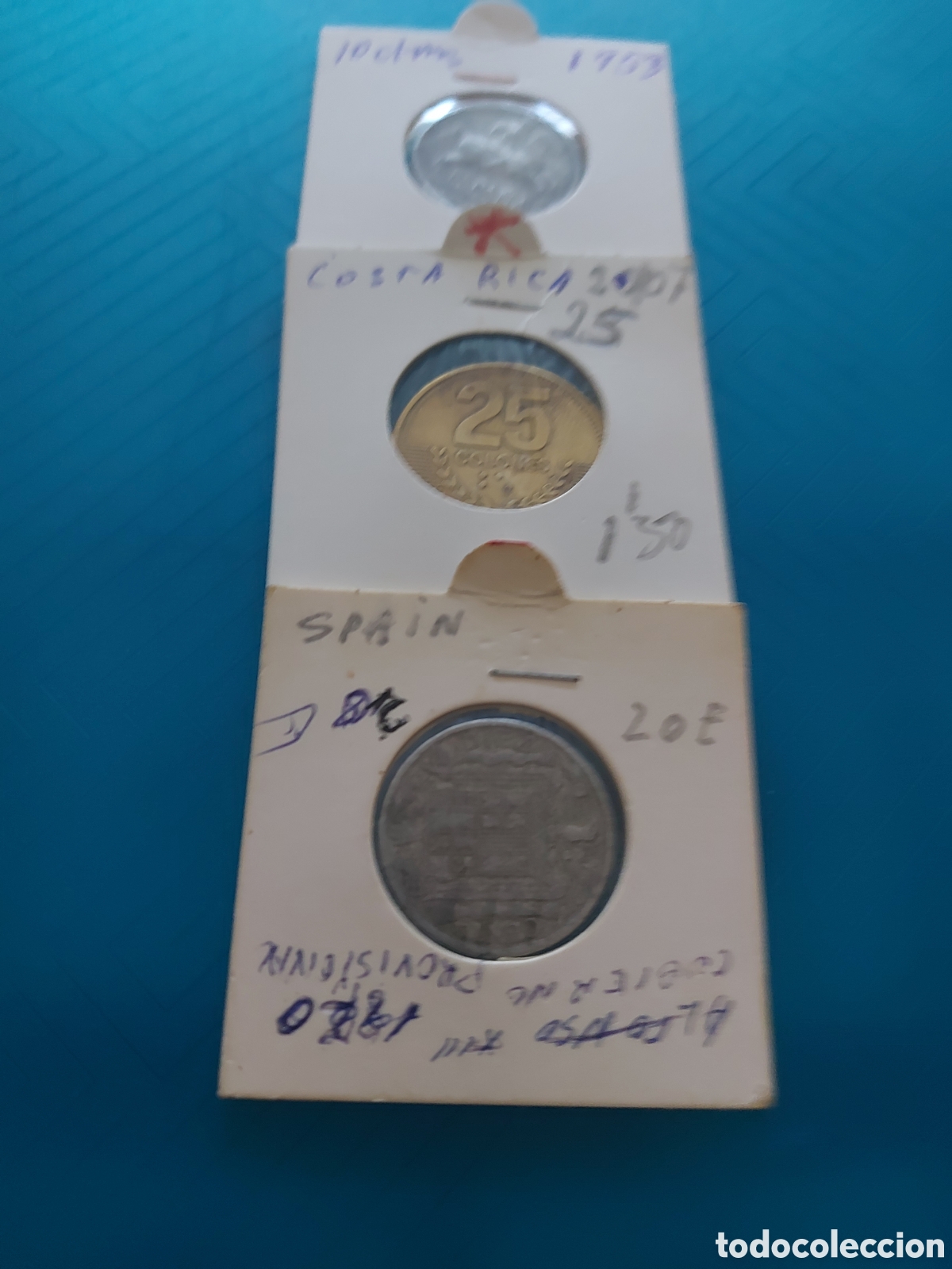 Monedas Franco: 2antiguas y1CostaRica - Foto 1