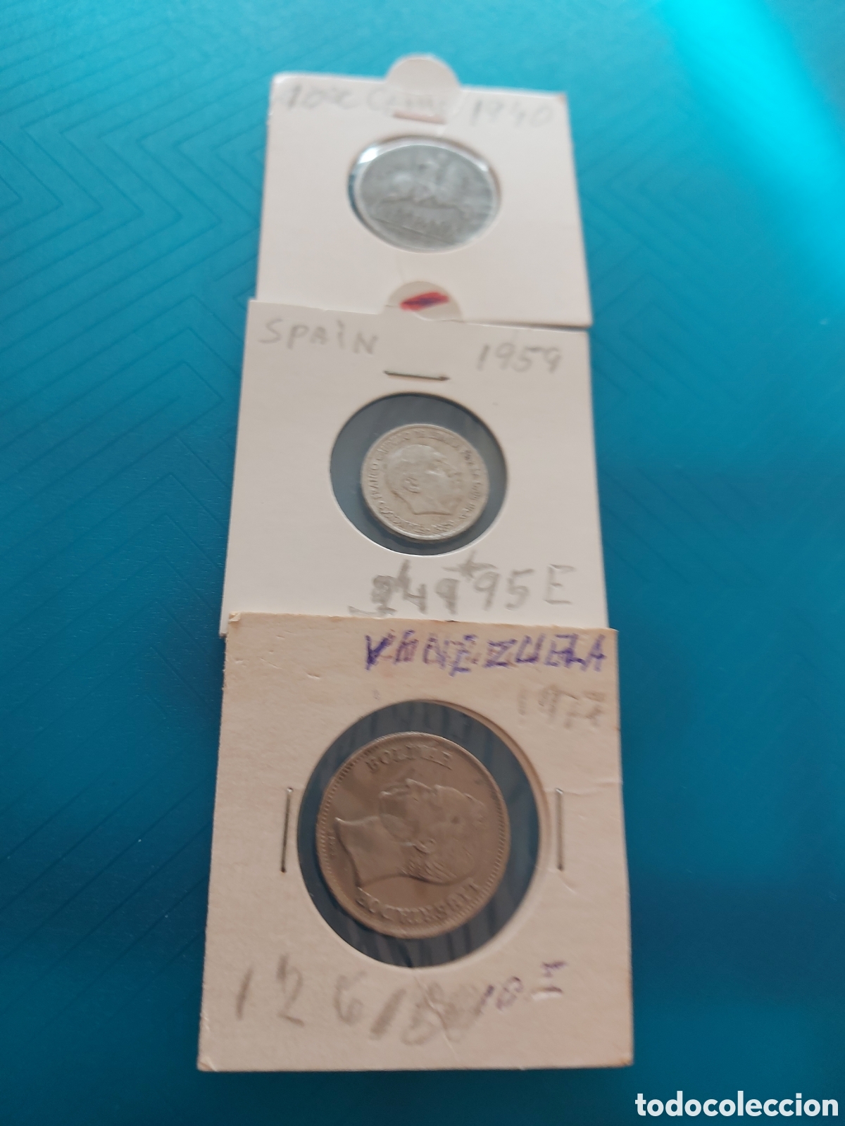 Monedas Franco: 2Espa&ntilde;aantigua1Venezu - Foto 1