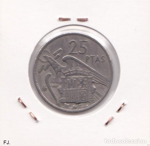 Monedas Franco: Moneda 25 Ptas 1957*61 E Espa&ntilde;ol. Mbc. - Foto 2