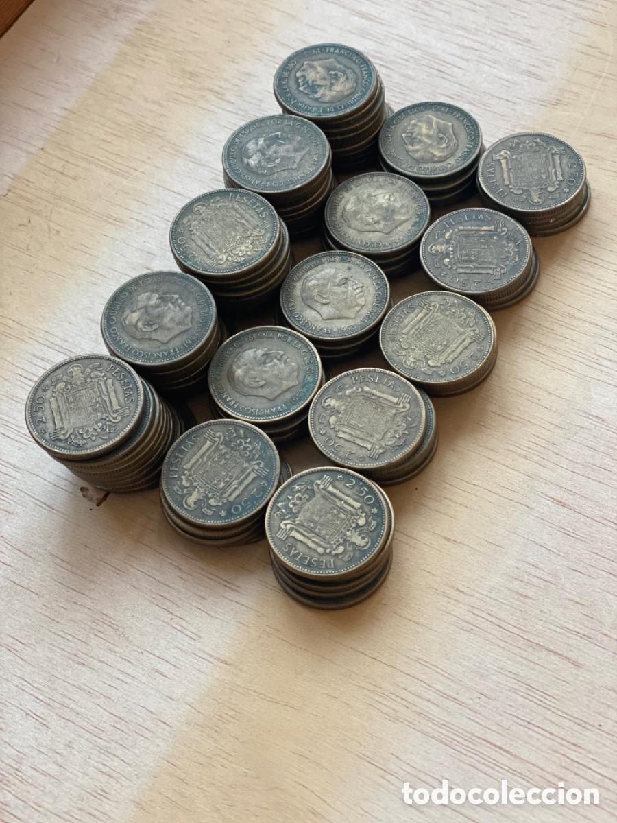 Monedas Franco: 100 monedas de 2,5 pta. - Foto 1