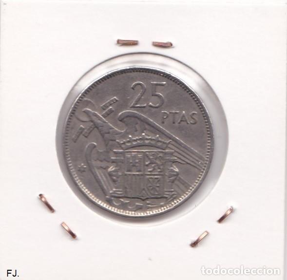 Monedas Franco: Moneda 25 Ptas 1957*75 E Espa&ntilde;ol. Mbc. - Foto 2