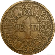Monedas Franco: Ω ESPAÑA. 1 PESETA DE 1944 (DICTADURA DE FRANCO). KM# 767. (607).