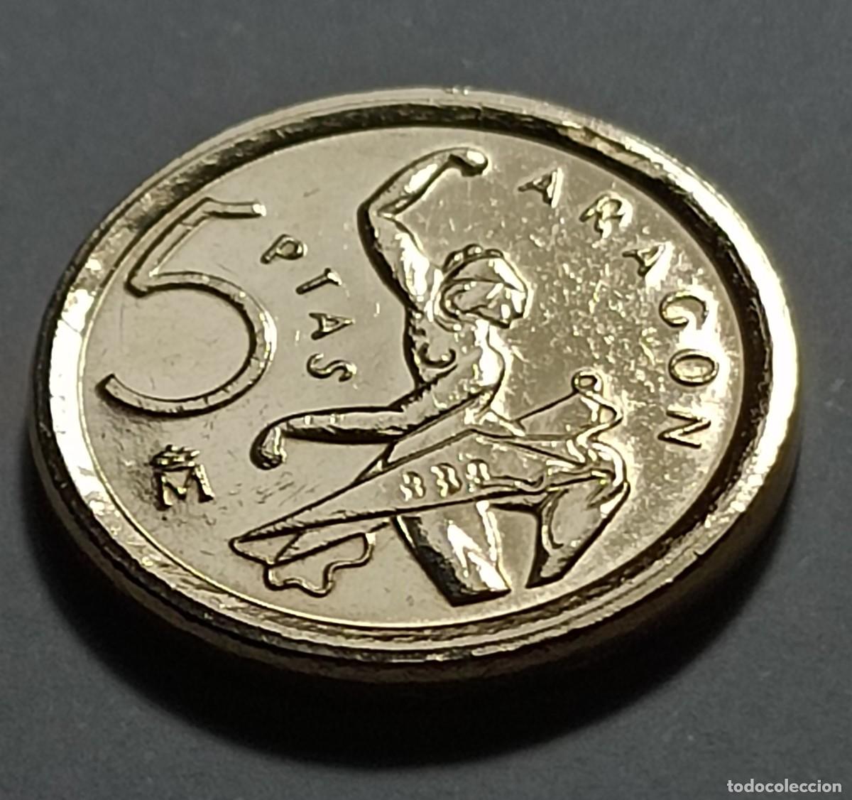 Monedas Franco: Moneda 5 pesetas 1994 aragon - Foto 2