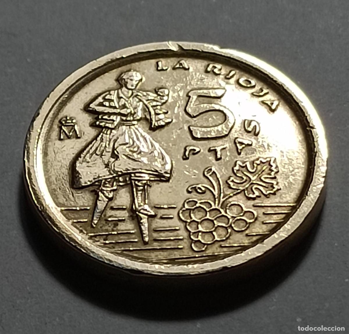 Monedas Franco: Moneda 5 pesetas 1996 la rioja - Foto 1