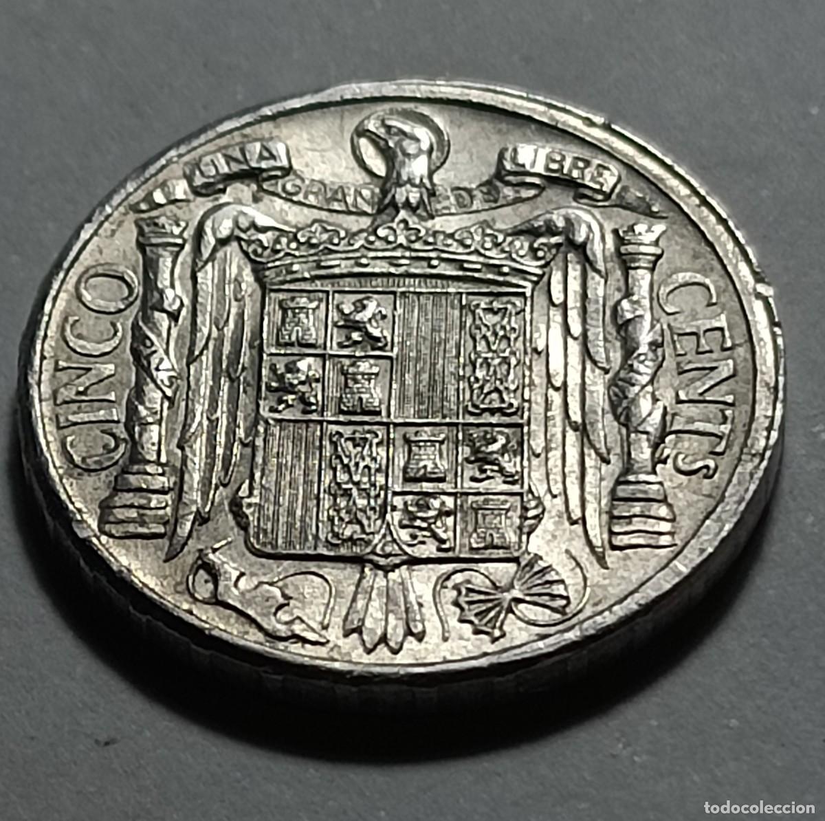 Monedas Franco: Moneda 5 centimos 1940 PLVS - Foto 2