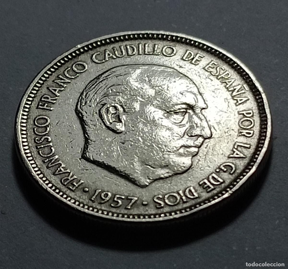 Monedas Franco: Moneda 5 pesetas 1957 - Foto 1
