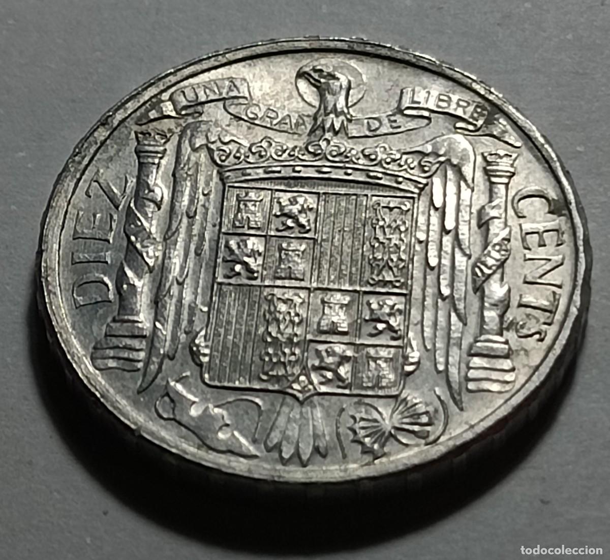 Monedas Franco: Moneda 10 centimos 1953 - Foto 2
