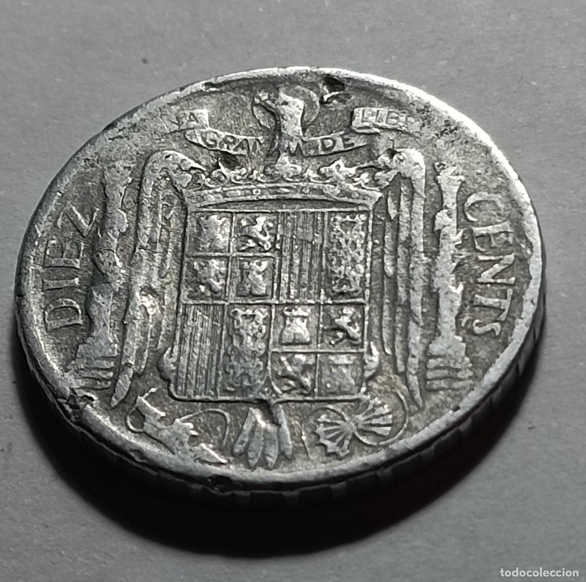 Monedas Franco: Moneda 10 centimos 1945 - Foto 2