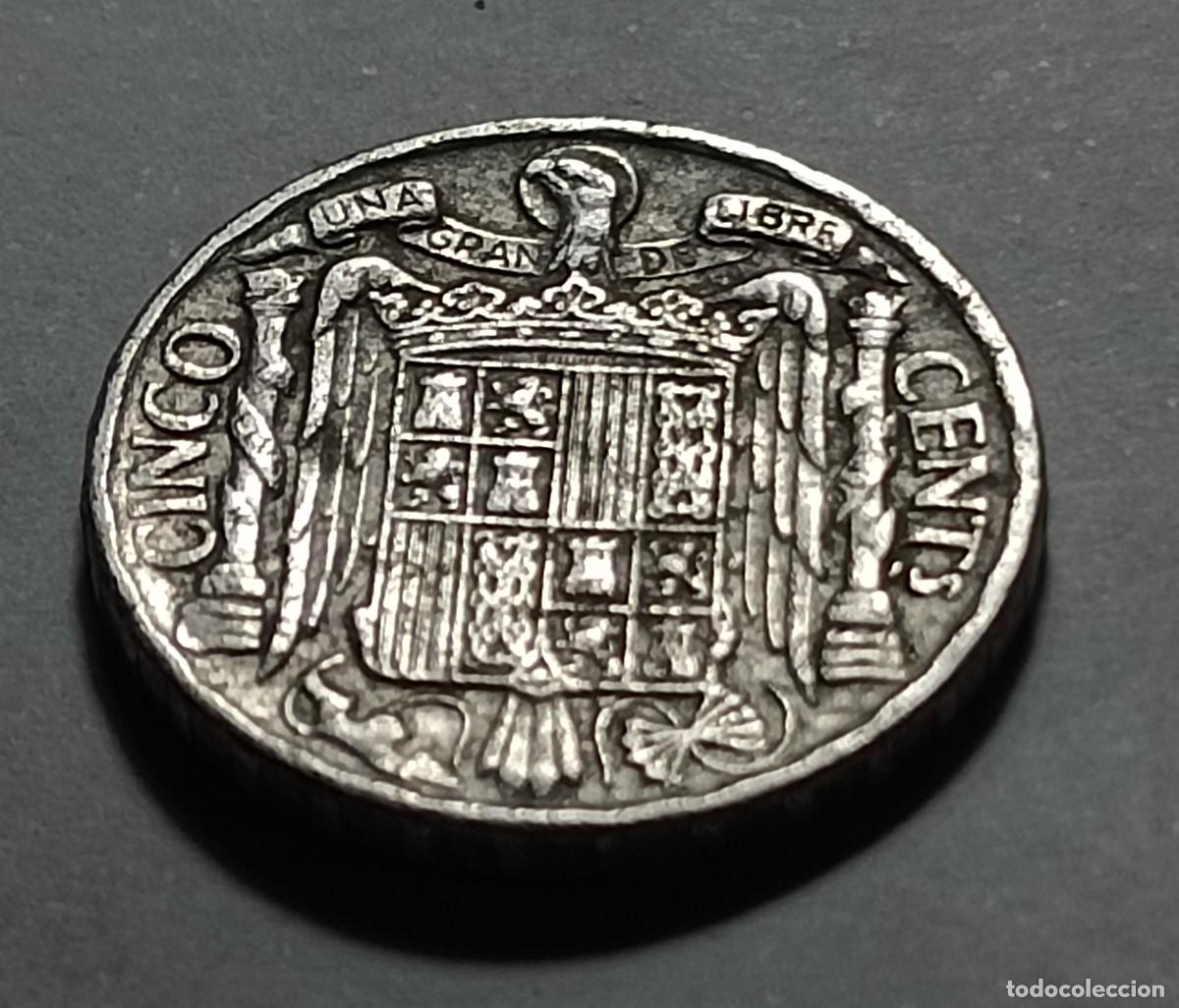 Monedas Franco: Moneda 5 centimos 1945 PLVS - Foto 2
