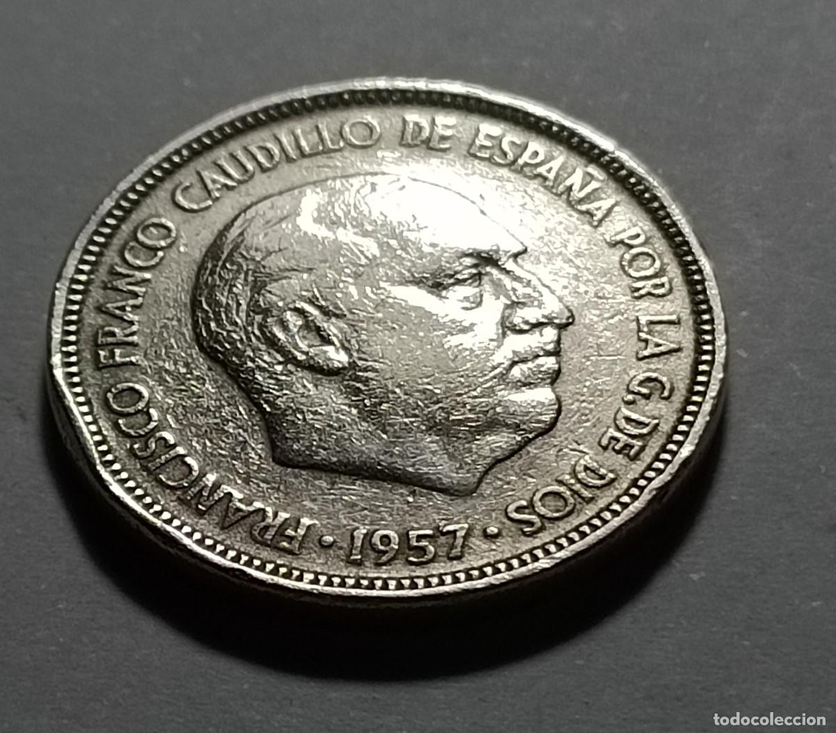 Monedas Franco: Moneda 5 pesetas 1957 - Foto 1
