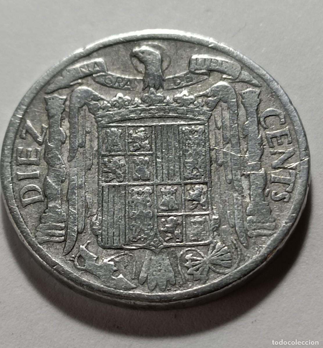 Monedas Franco: Moneda 10 centimos 1945 - Foto 2