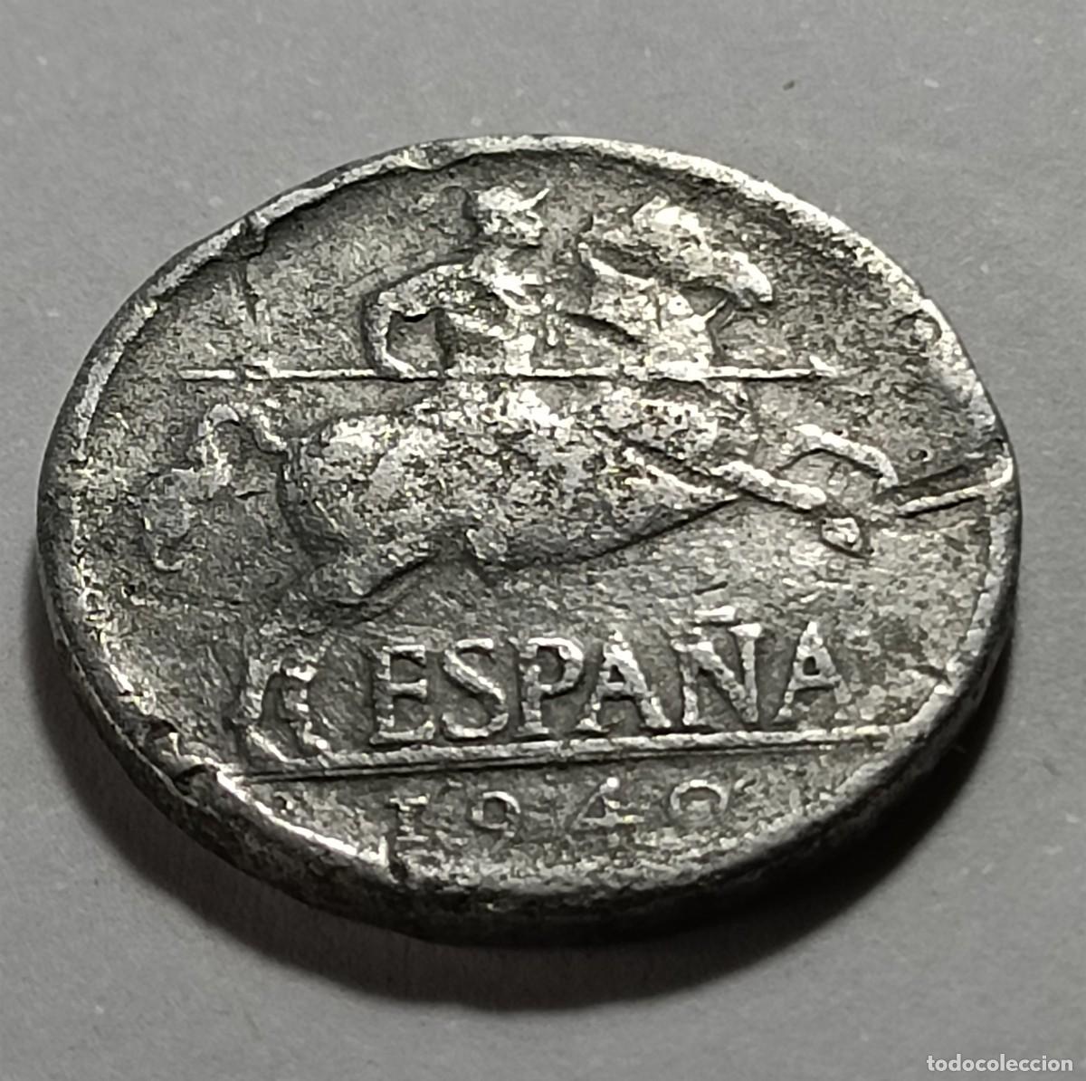 Monedas Franco: Moneda 5 centimos 1940 - Foto 1