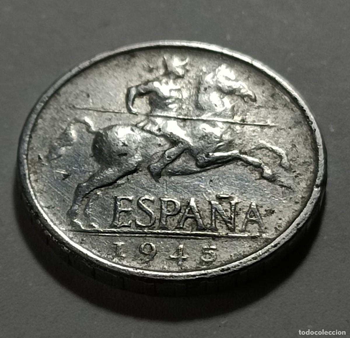 Monedas Franco: Moneda 5 centimos 1945 - Foto 1