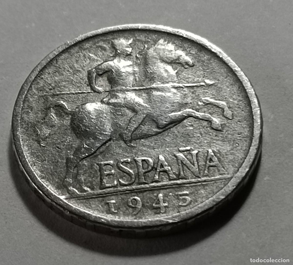Monedas Franco: Moneda 5 centimos 1945 - Foto 1