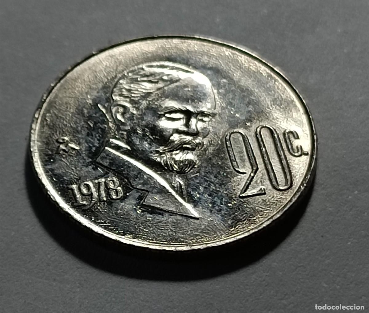 Monedas Franco: Moneda 20 centavos 1978 mexico - Foto 2