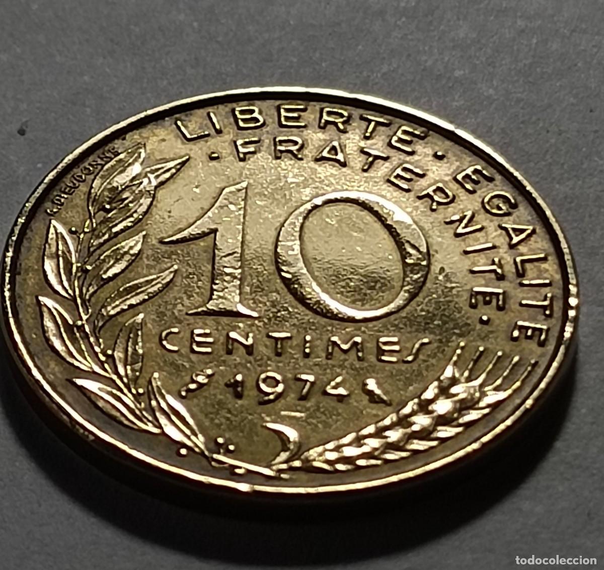 Monedas Franco: Moneda 10 centimos 1974 francia - Foto 2