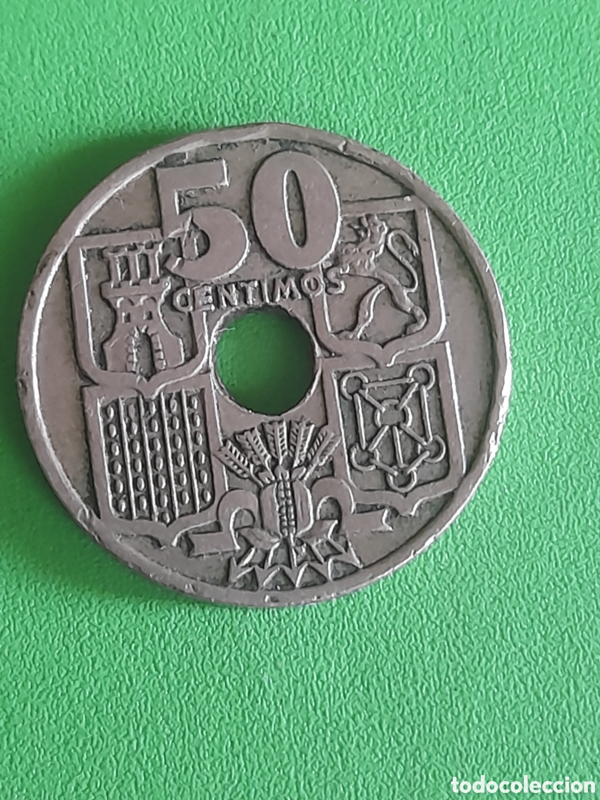 Monedas Franco: Moneda de 50 c&eacute;ntimos de 1949, Flechas invertidas - Foto 1
