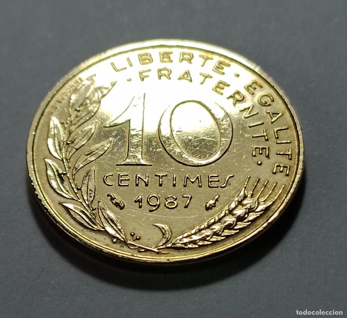 Monedas Franco: Moneda 10 centimos 1987 francia - Foto 2