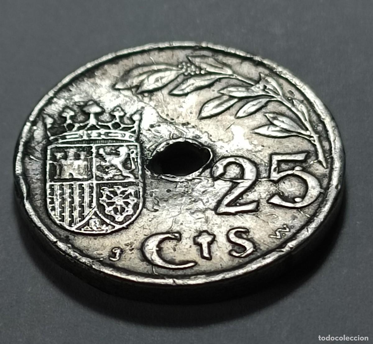 Monedas Franco: Moneda 25 centimos 1937 - Foto 1