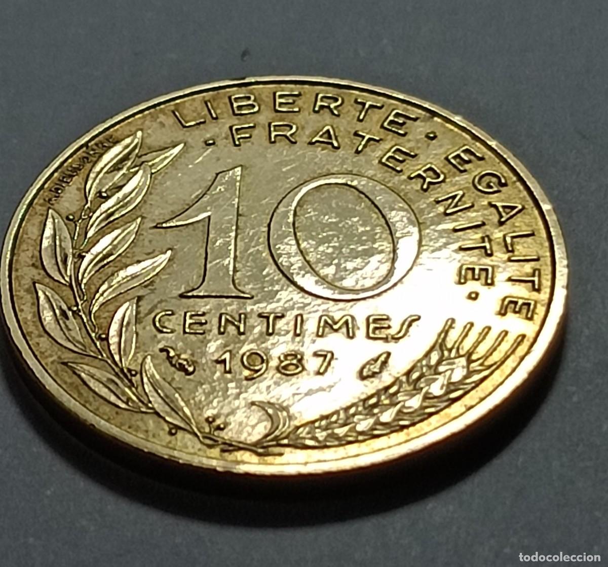 Monedas Franco: Moneda 10 centimos 1987 francia - Foto 2