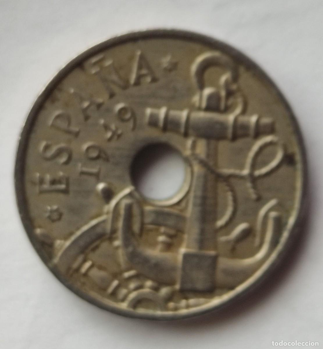 Monedas Franco: 50 c&eacute;ntimos a&ntilde;o 1949 sin estrella - Foto 2