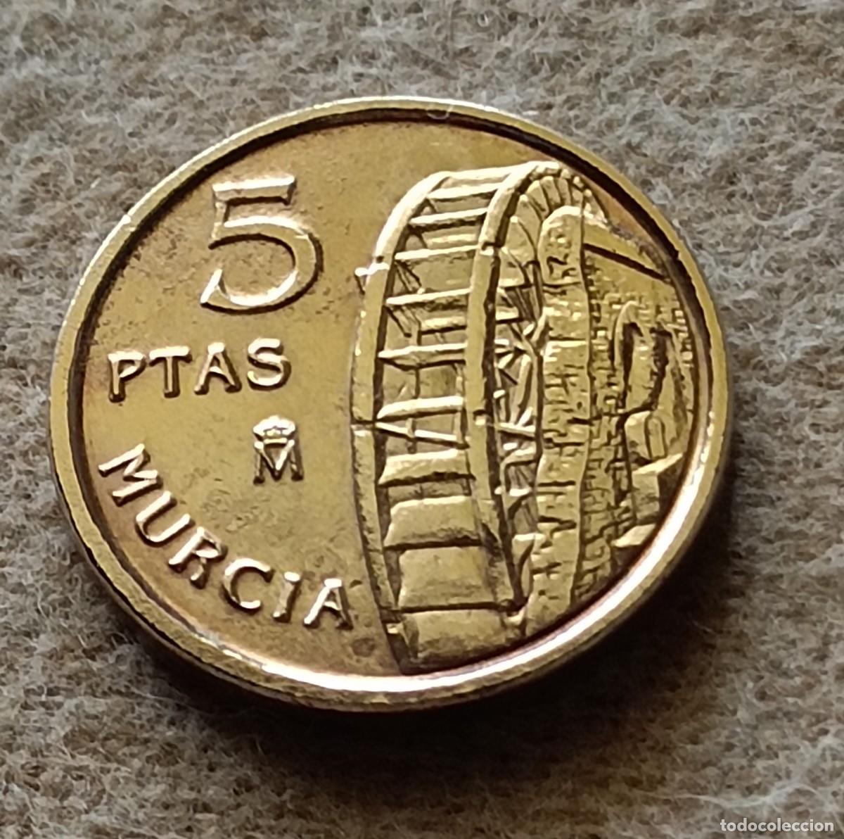 Monedas Franco: Moneda 5 pesetas 1999 murcia - Foto 1