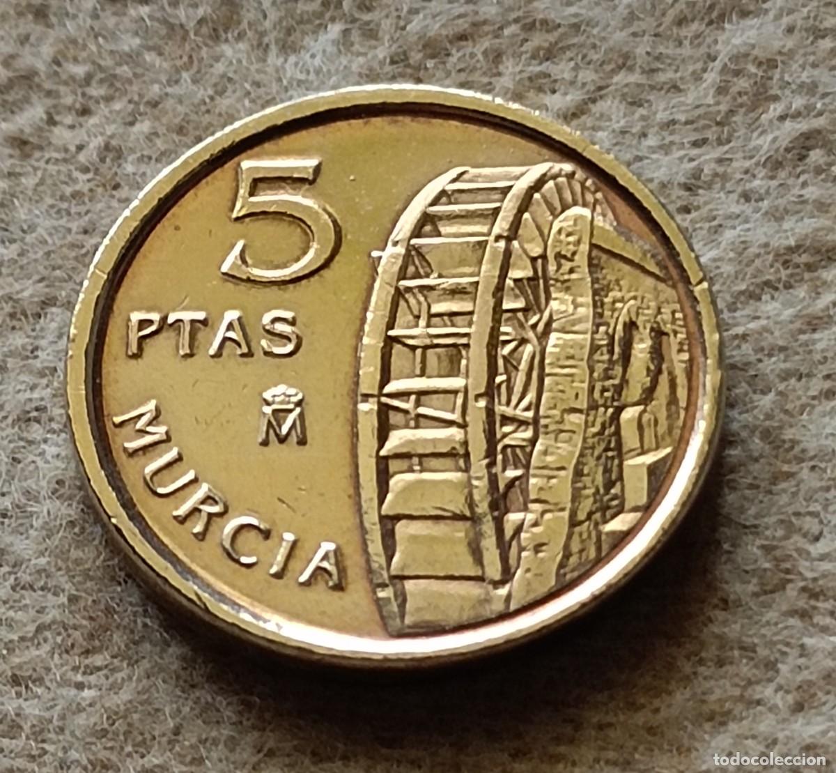 Monedas Franco: Moneda 5 pesetas 1999 murcia - Foto 1