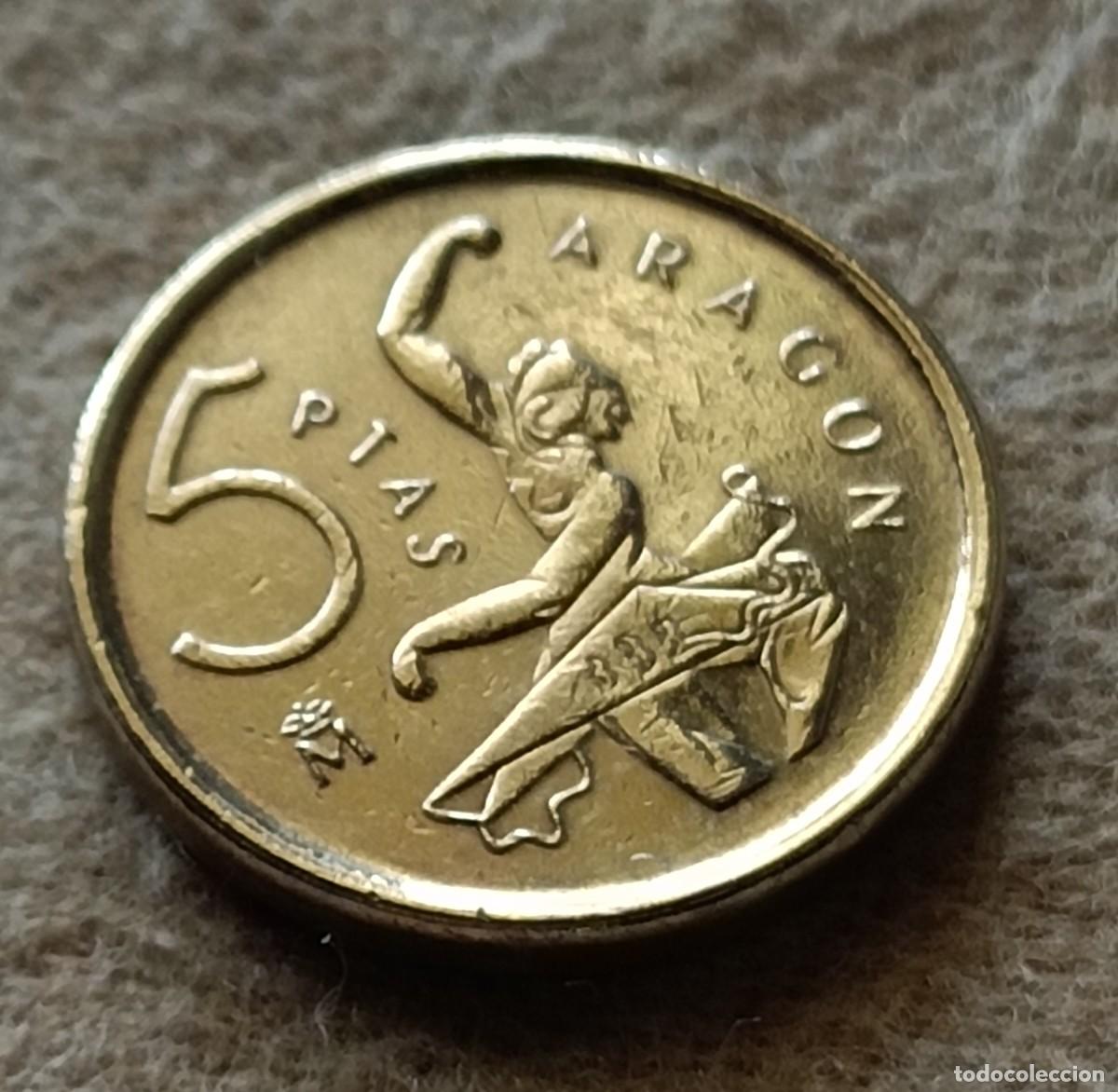 Monedas Franco: Moneda 5 pesetas 1994 aragon - Foto 1