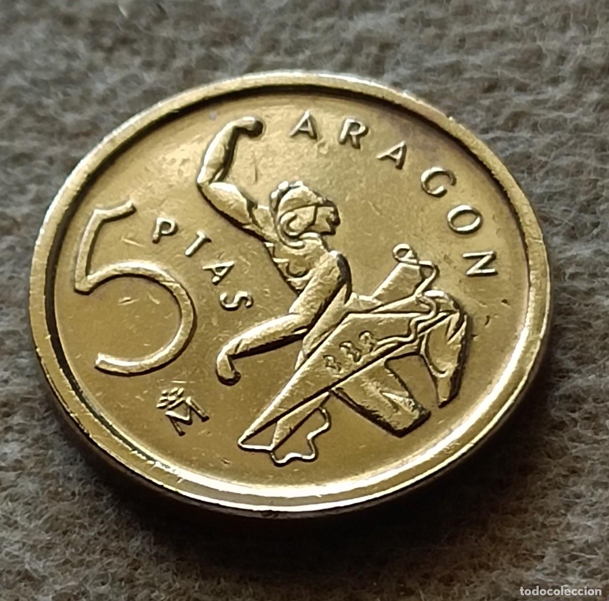 Monedas Franco: Moneda 5 pesetas 1994 aragon - Foto 1