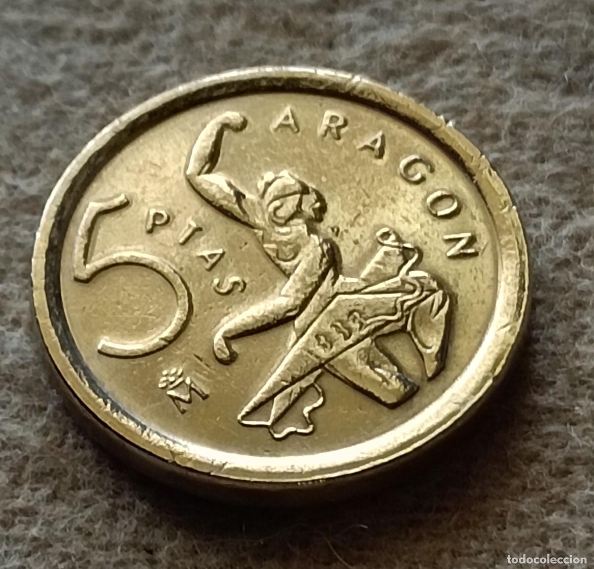 Monedas Franco: Moneda 5 pesetas 1994 aragon - Foto 1