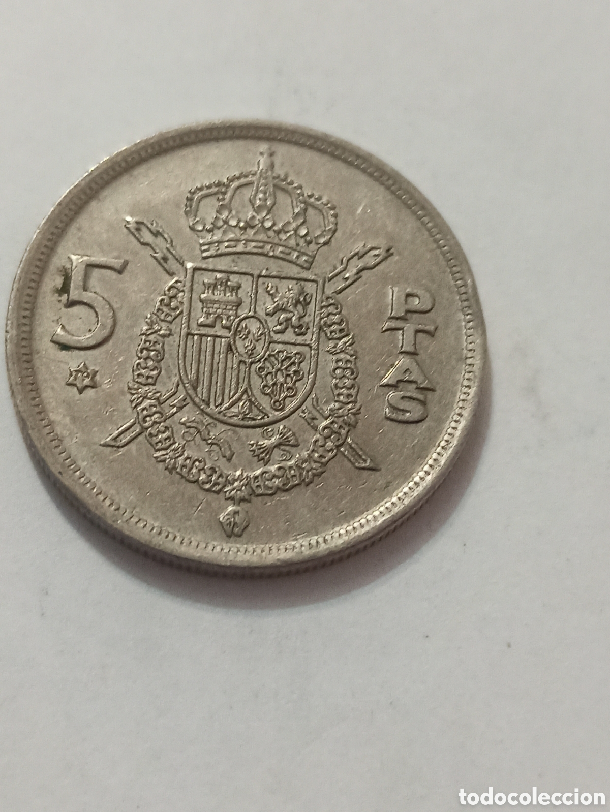 Monedas Franco: Moneda 5 pesetas 1975 estrellas 79 - Foto 1