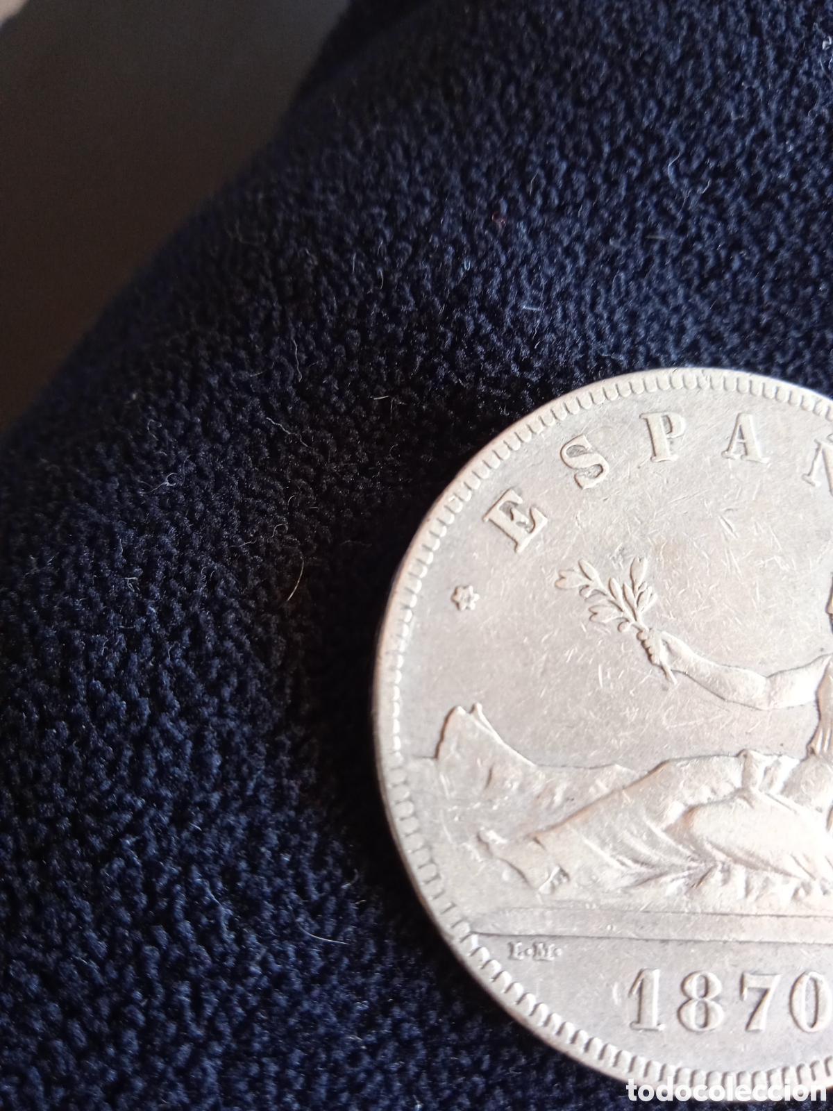 Monedas Franco: Moneda plata 5 pesetas 1870 - Foto 2