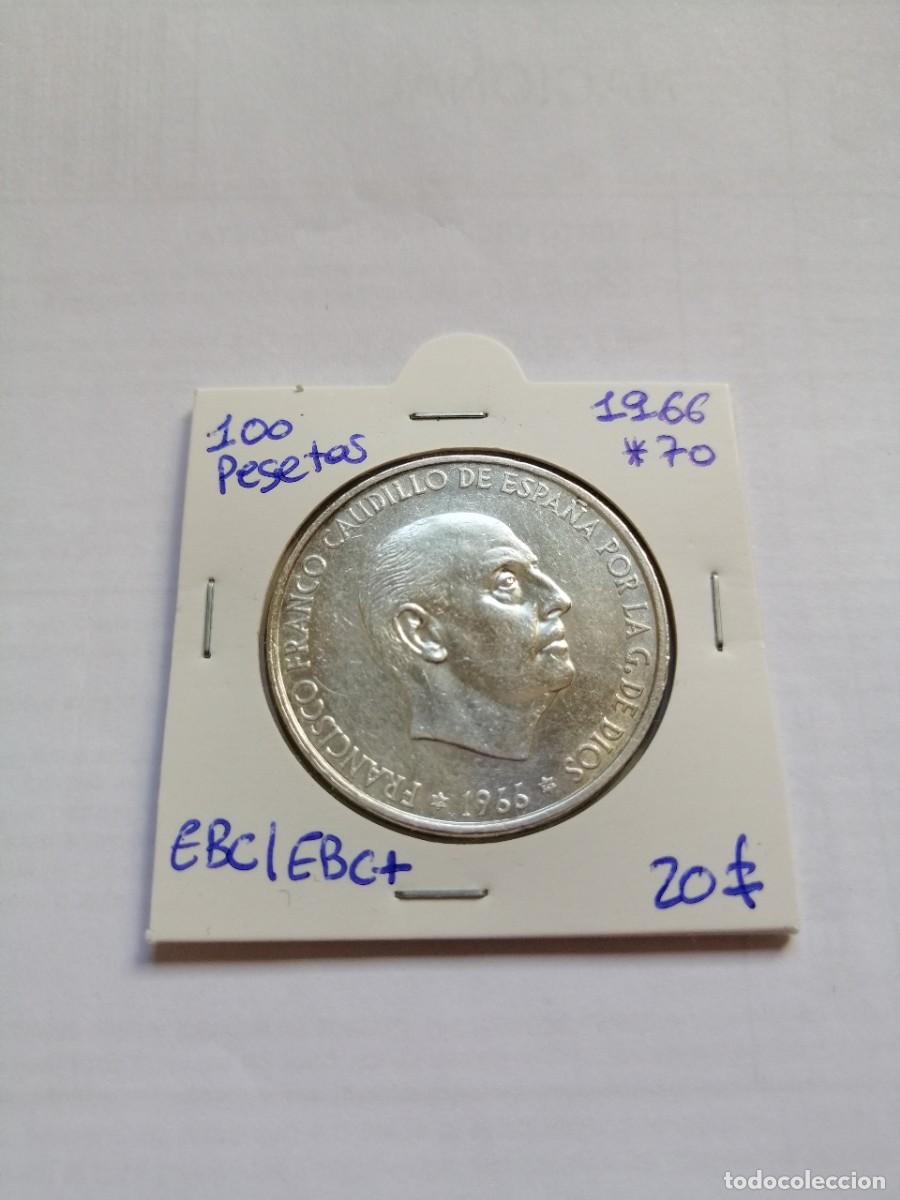 Monedas Franco: 100 pesetas 1966 * 1970 plata - Foto 1