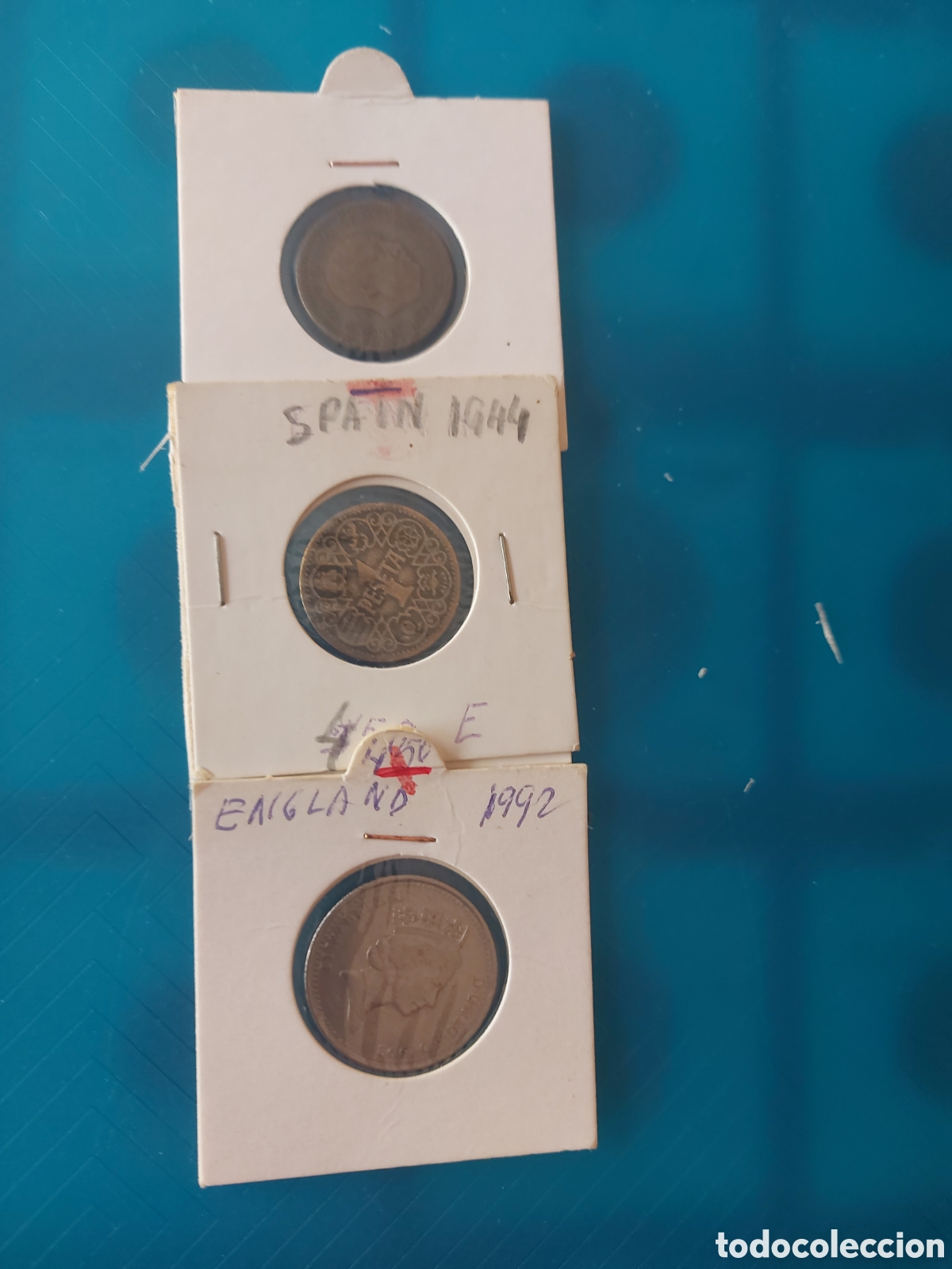 Monedas Franco: 2Spain antigua1England - Foto 1