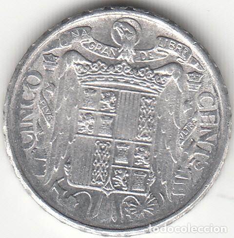 Monedas Franco: ESTADO ESPA&Ntilde;OL: 5 CENTIMOS 1945 - Foto 2
