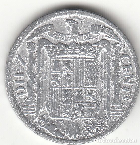 Monedas Franco: ESTADO ESPA&Ntilde;OL: 10 CENTIMOS 1941 - Foto 2