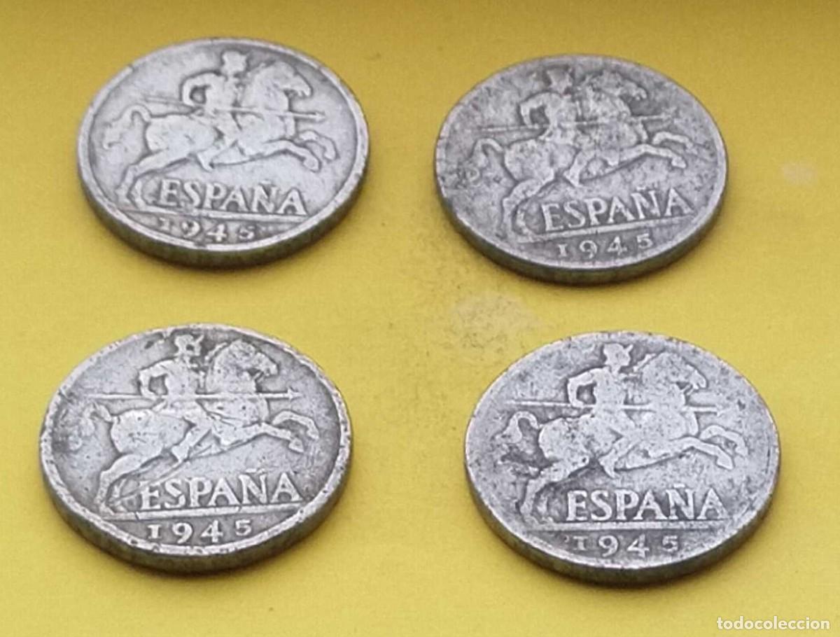 Monedas Franco: 4 monedas 10 c&eacute;ntimos 1945 - Foto 1