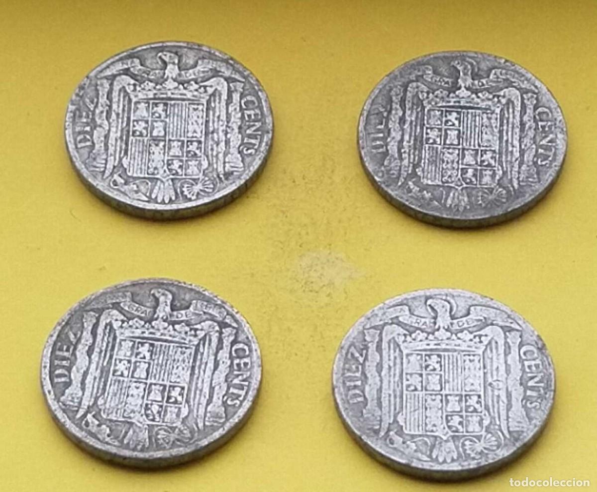 Monedas Franco: 4 monedas 10 c&eacute;ntimos 1945 - Foto 2