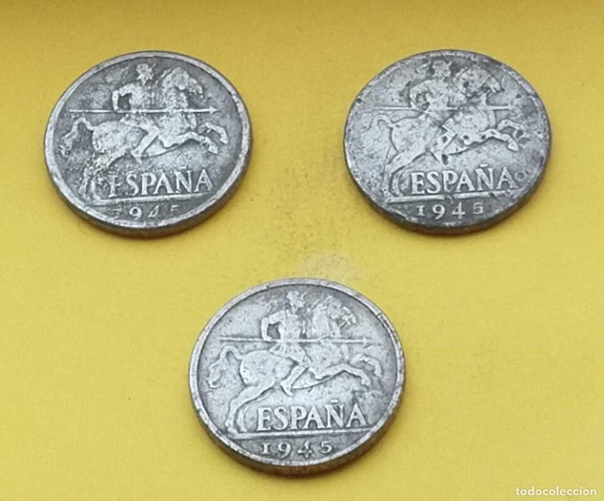Monedas Franco: 3 monedas 10 c&eacute;ntimos 1945 - Foto 1
