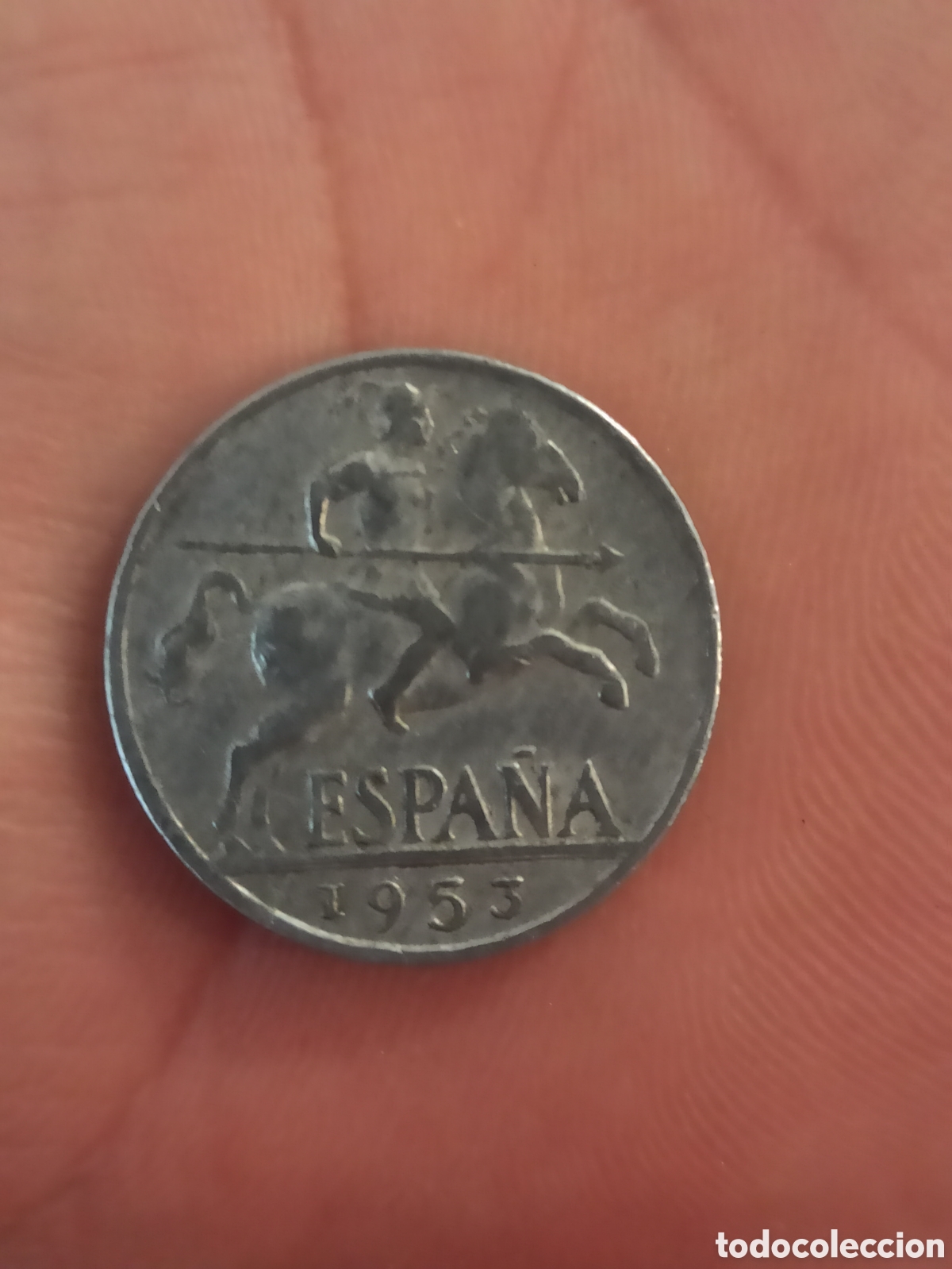 Monedas Franco: Moneda Diez c&eacute;ntimos 1953 Aluminio - Foto 2