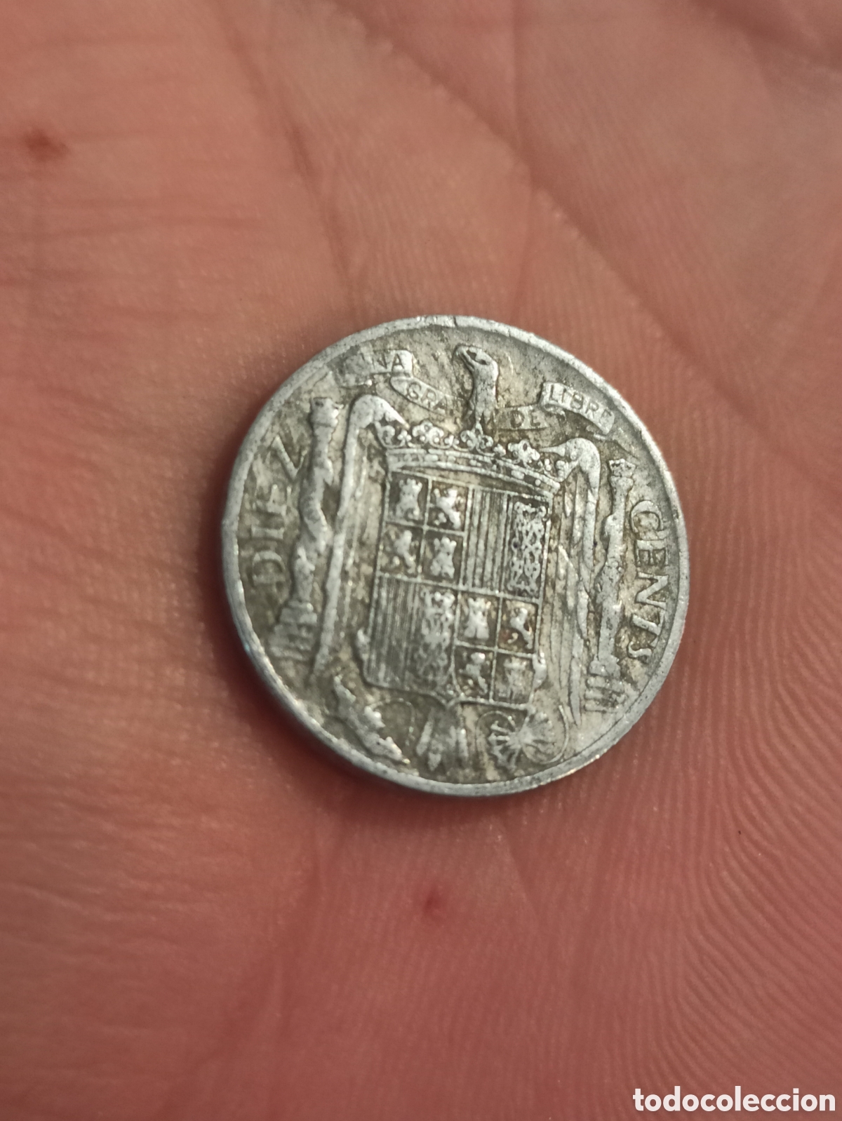 Monedas Franco: Moneda Diez c&eacute;ntimos 1953 Aluminio - Foto 3