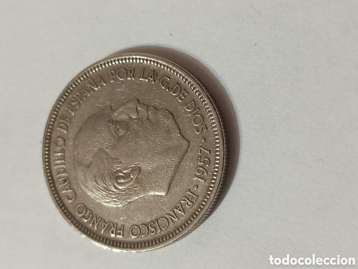 Monedas Franco: 5 pesetas 1957 *75 - Foto 2