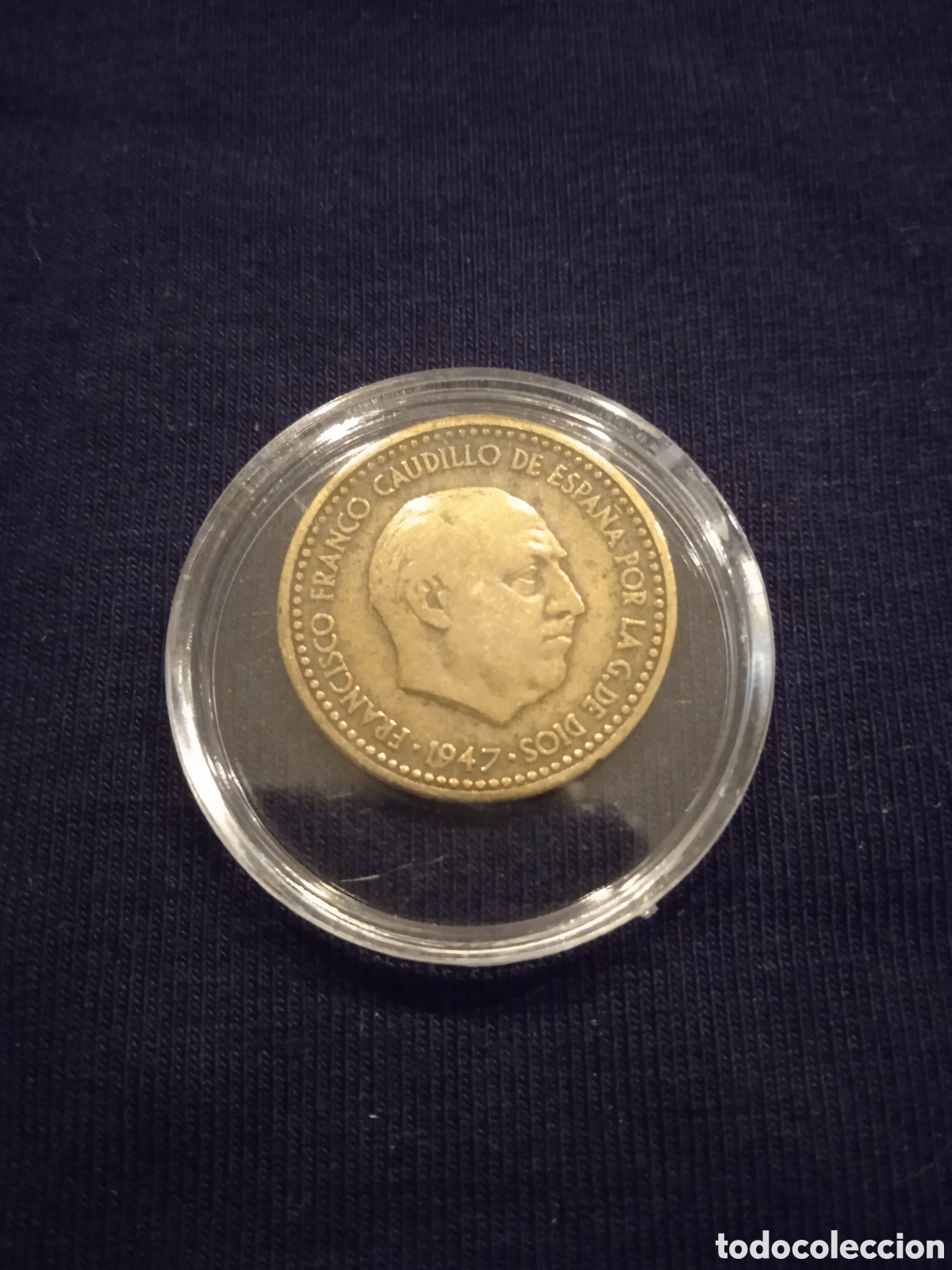 Monedas Franco: Moneda 1 peseta a&ntilde;o 1947 - Foto 2