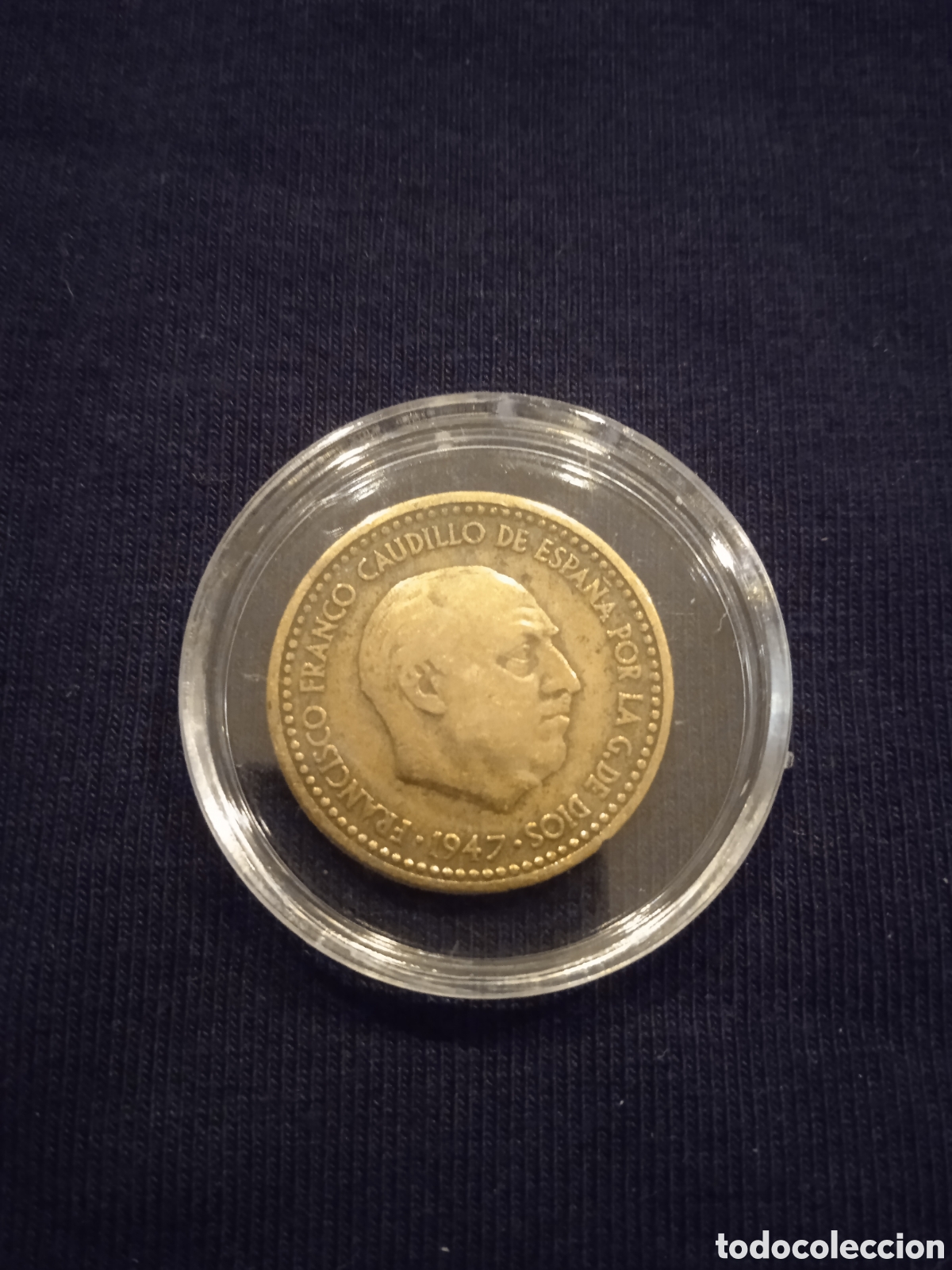 Monedas Franco: Moneda 1 peseta a&ntilde;o 1947 - Foto 3