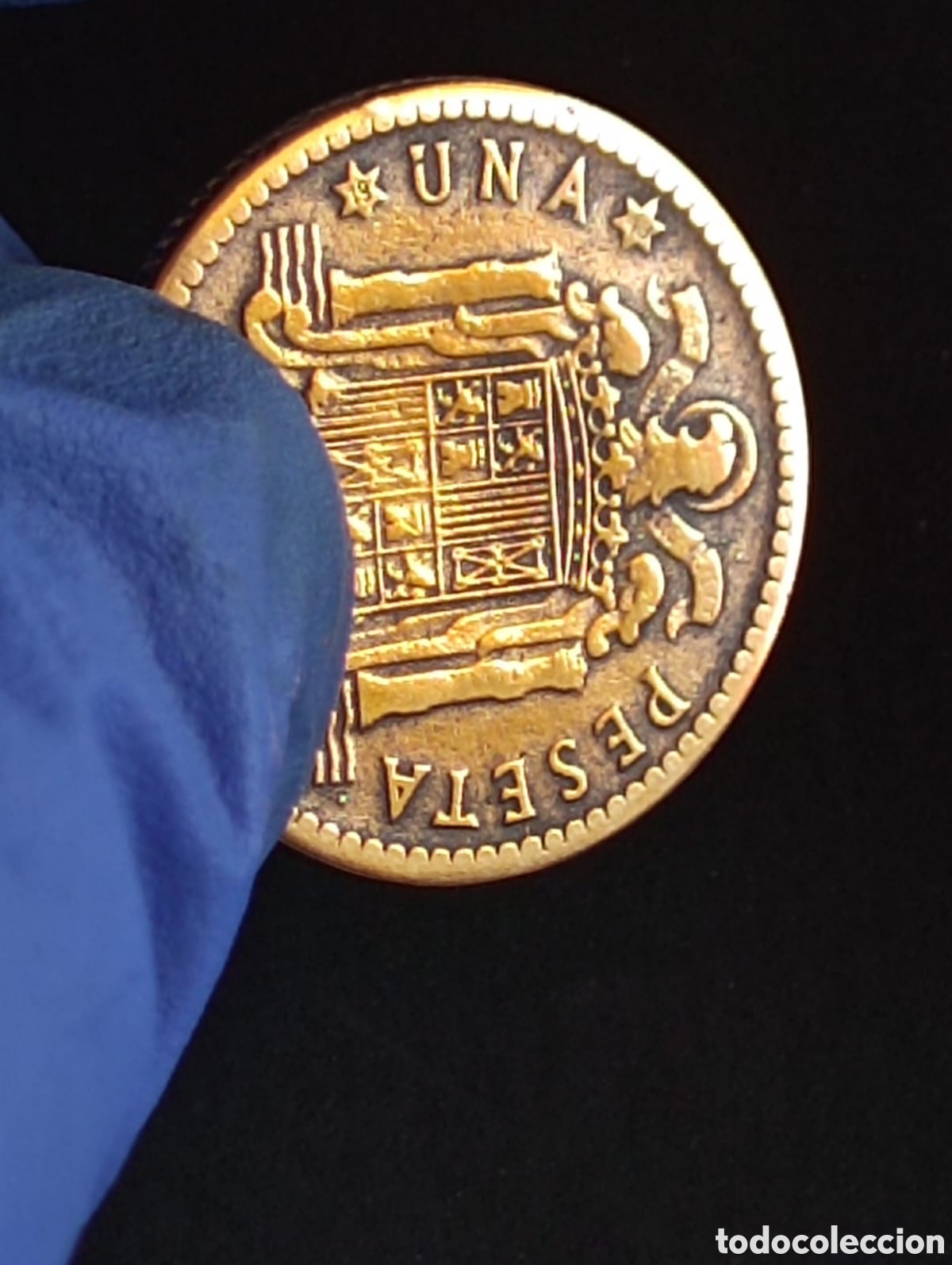 Monedas Franco: Moneda 1 peseta a&ntilde;o 1947 - Foto 2