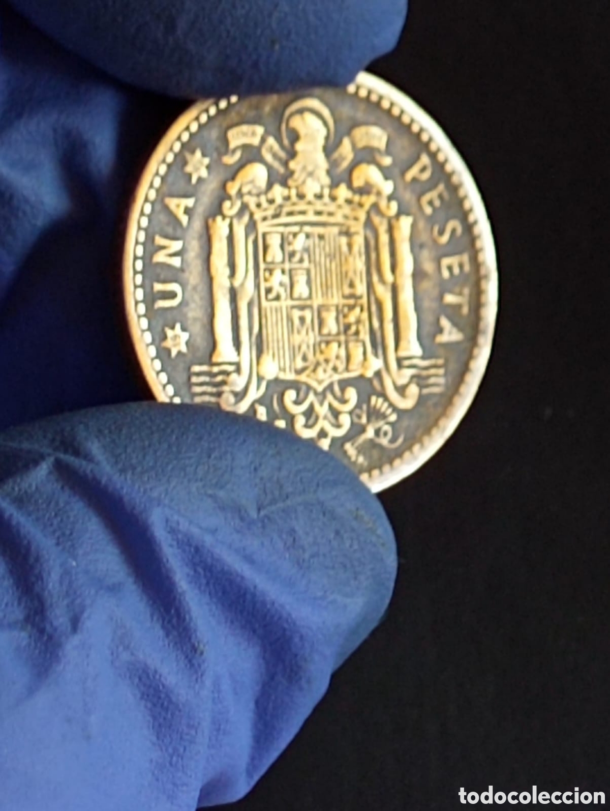 Monedas Franco: Moneda 1 peseta a&ntilde;o 1947 - Foto 3